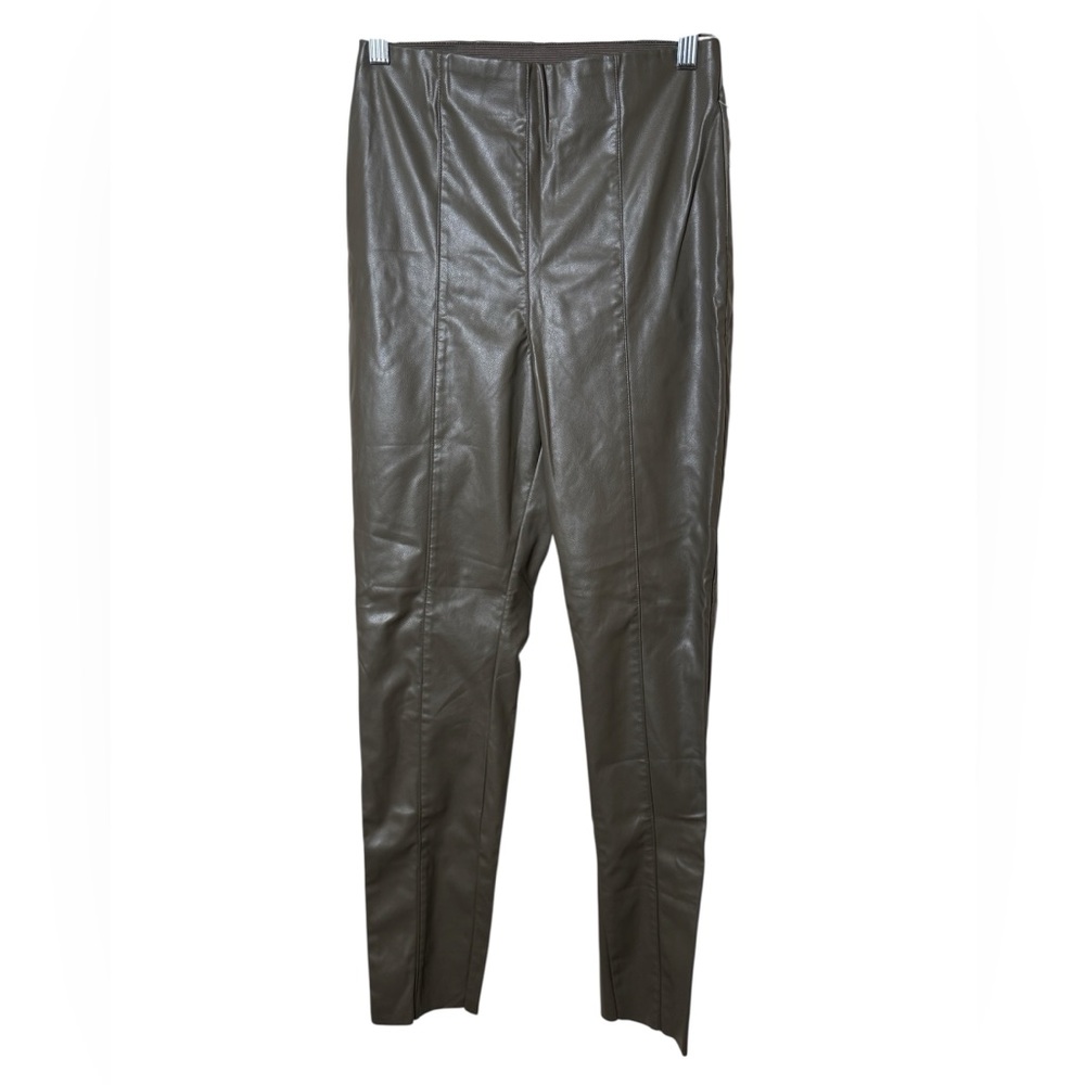 🍁 H&M Elegant Faux Leather Pants in Green